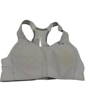 Under Armour White Halter Front Zip Up Sports Bra Size 32B
